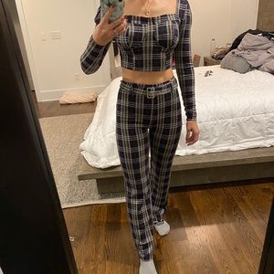Free People Plaid Set NWT
